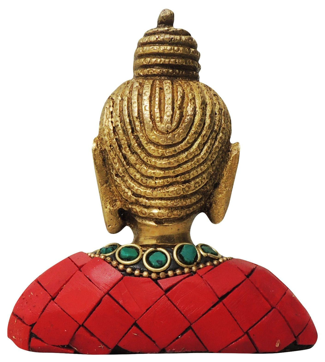 Brass Buddha Face Statue Showpiece | 3x1x3.5 Inch Decorative God Murtis