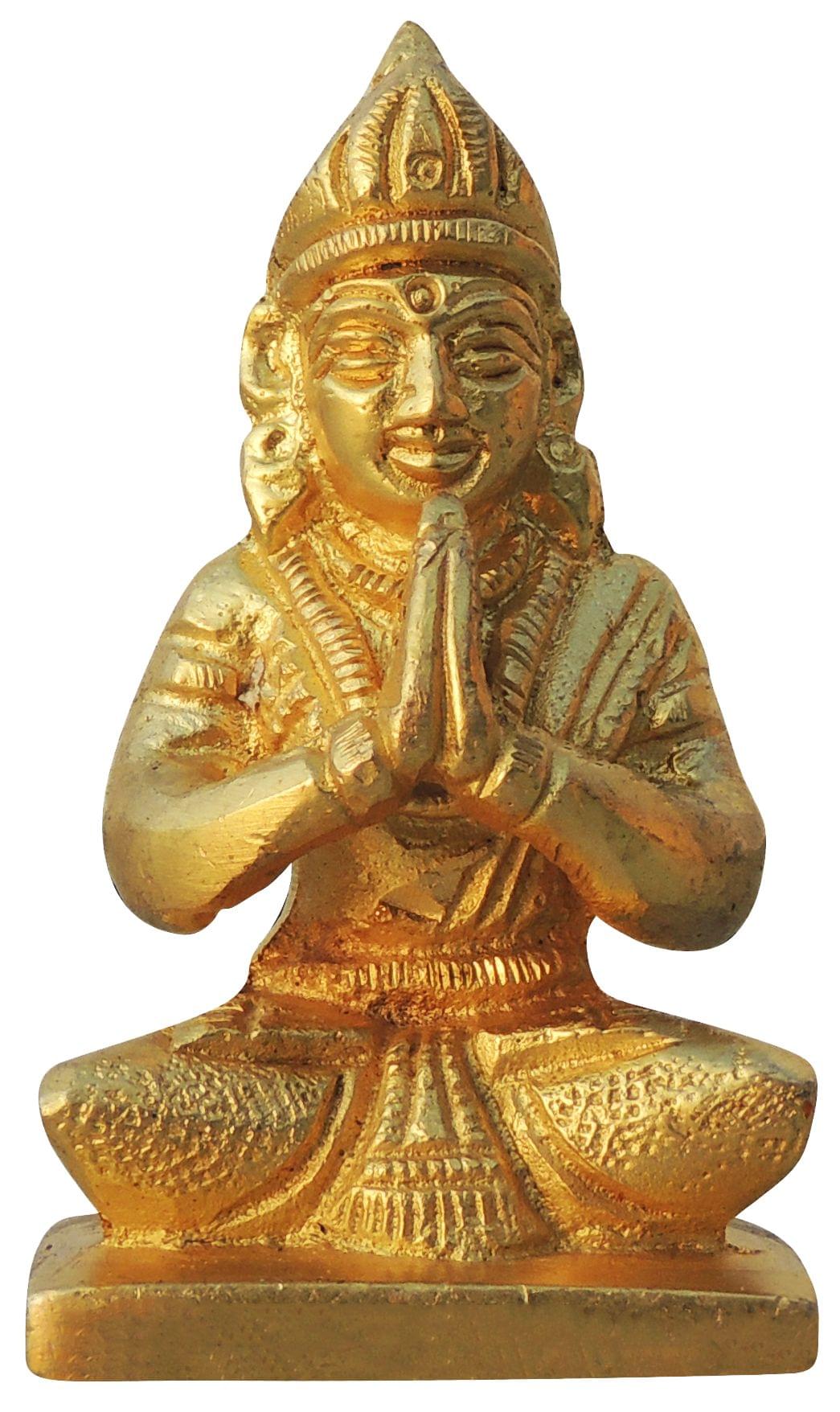 Brass Parvati Ji Idol | God Murtis Decorative Showpiece 1.5*1.2*2.7 inch