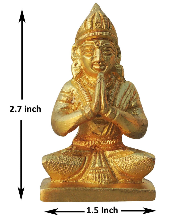 Brass Parvati Ji Idol | God Murtis Decorative Showpiece 1.5*1.2*2.7 inch