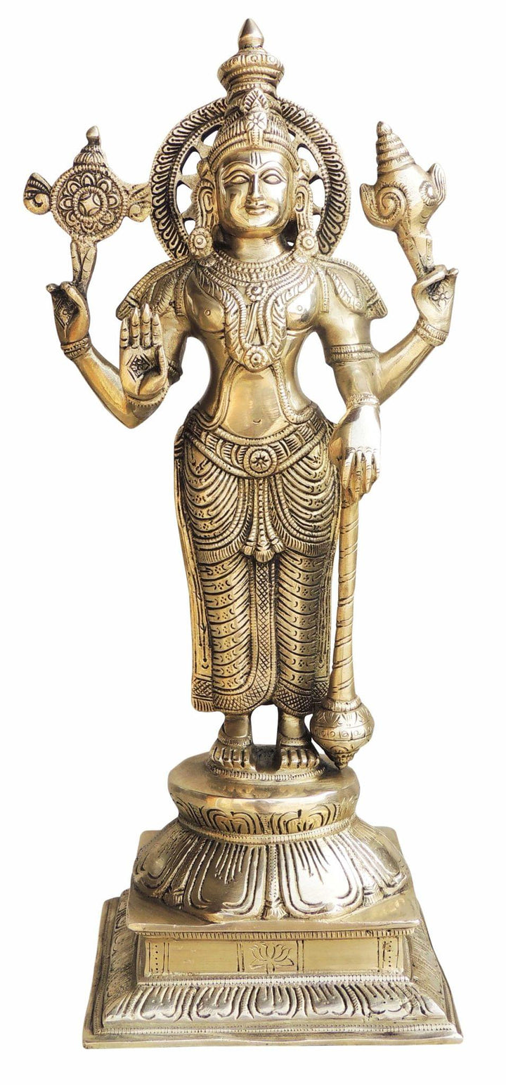 Brass Vishnu Ji God Idol Showpiece | 7.5 inch Height Divine Statue