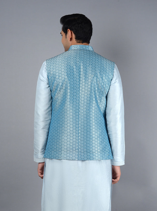 Stylish Blue Bandhgala Jacket | Perfect for Festive Gatherings