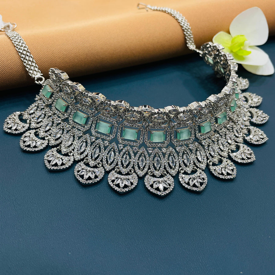 Exquisite American diamond necklace designed for timeless elegance.