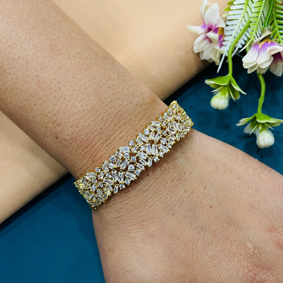 Fashionable AD diamond bracelet, ideal for modern women.