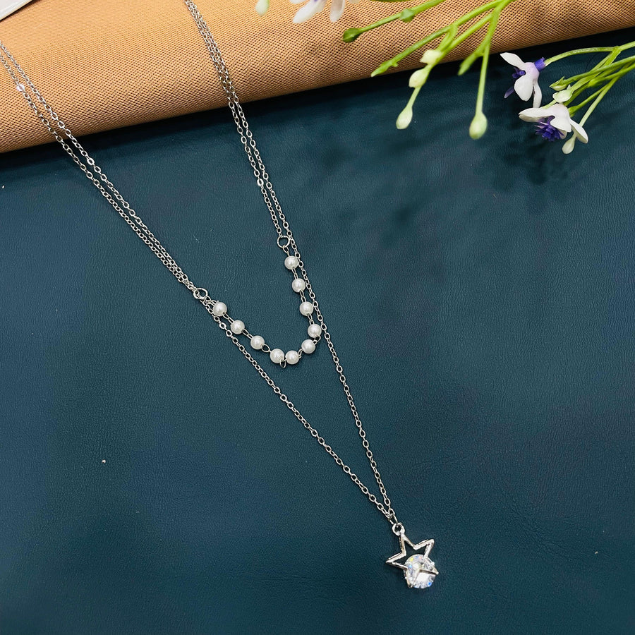 Elegant sterling silver diamond necklace, USA-approved choice for wedding jewelry.