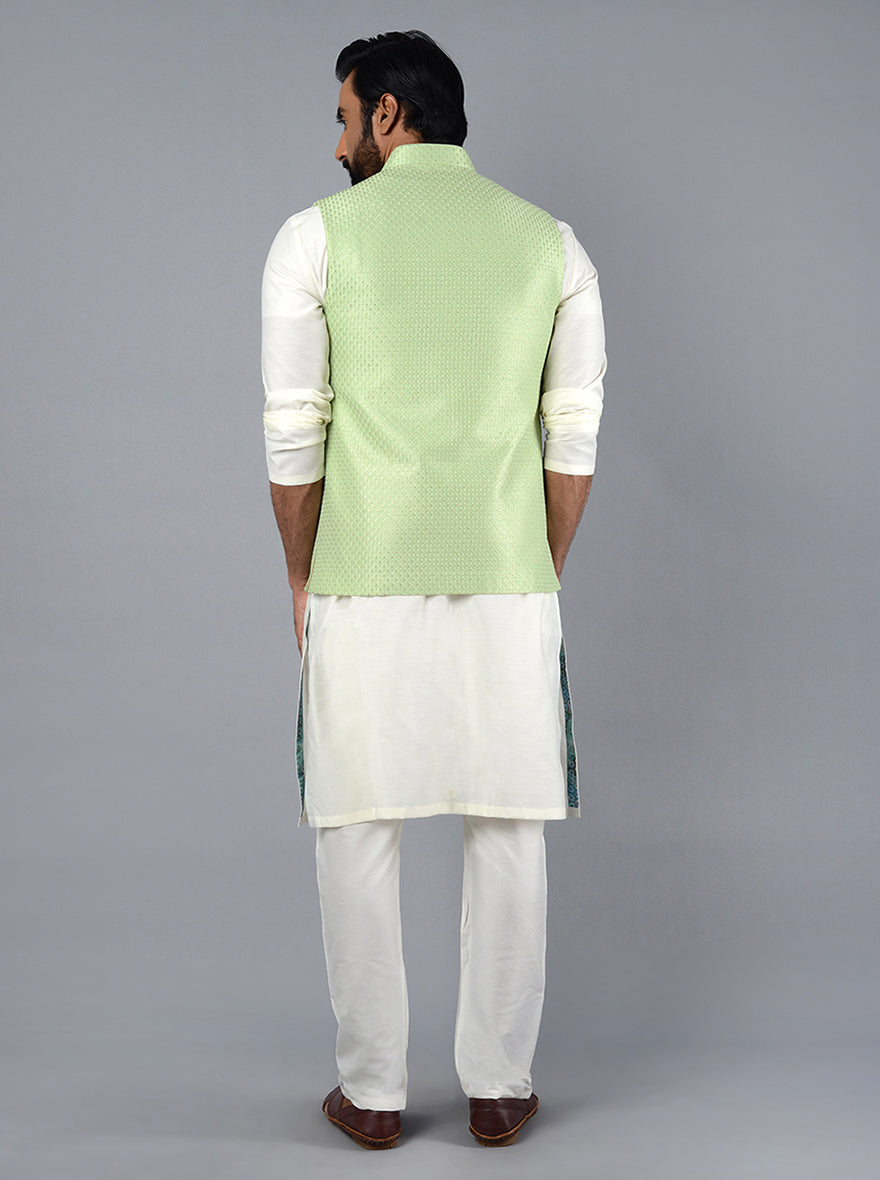 Light Green Bandhgala for Men | Stylish Designer Jodhpuri Jacket