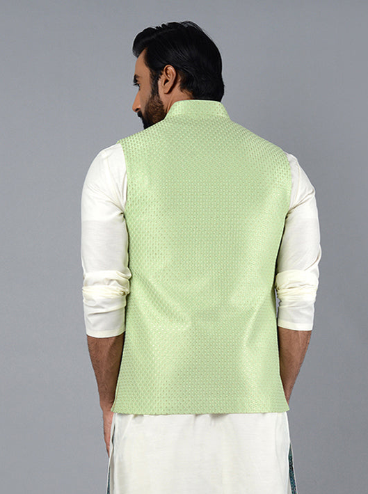 Light Green Bandhgala for Men | Stylish Designer Jodhpuri Jacket