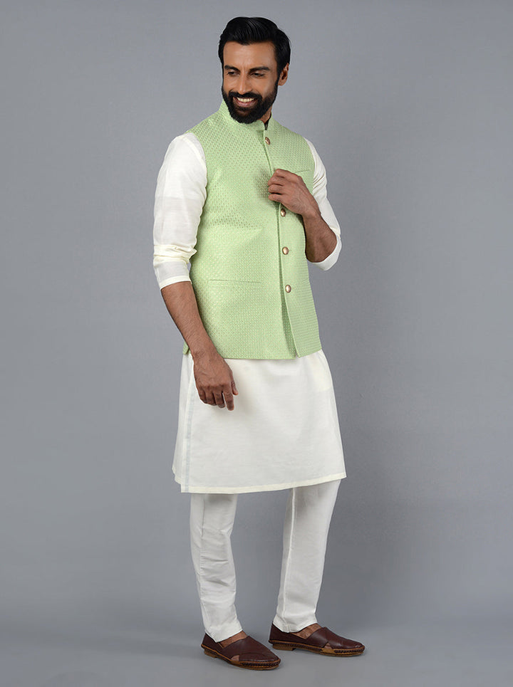 Light Green Bandhgala for Men | Stylish Designer Jodhpuri Jacket