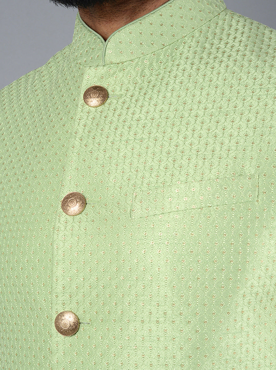 Light Green Bandhgala for Men | Stylish Designer Jodhpuri Jacket