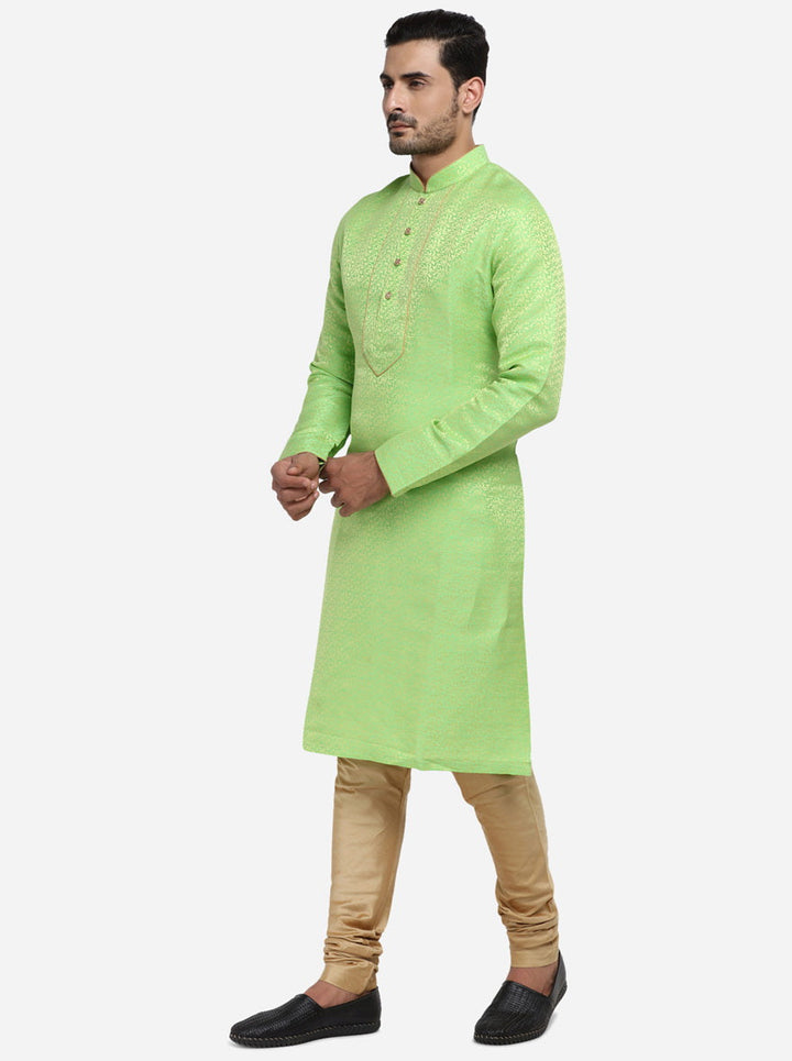 Comfortable grass green kurta pajama, perfect for casual and festive occasions.