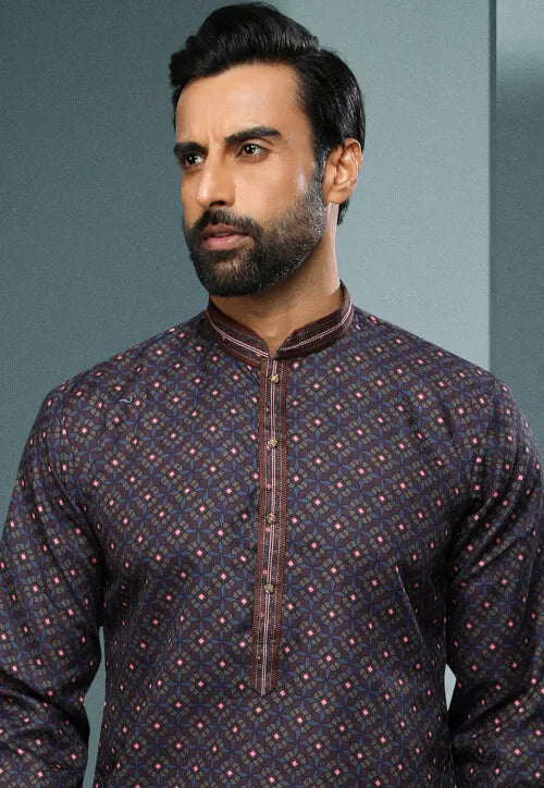 Exclusive Navy Cotton Premium Kurta Pajama | Perfect for Grand Celebrations & Traditional Gatherings