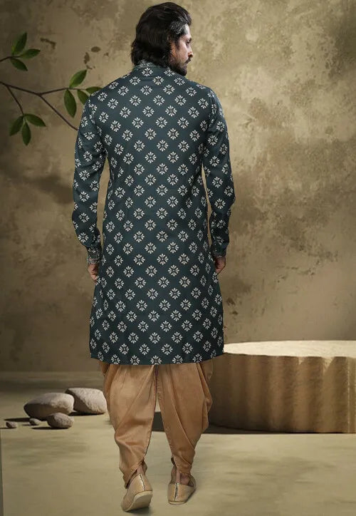 Premium Dark Green Festive Cotton Kurta Pajama | Symbolizing Elegance & Luxury in Every Detail