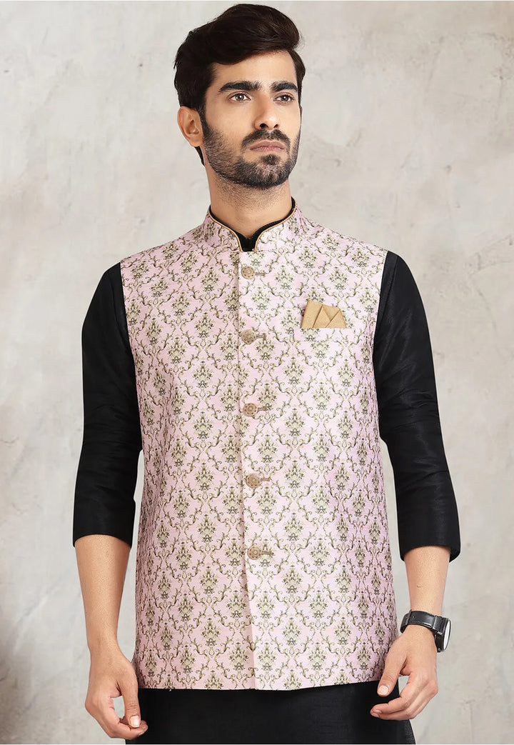 Sophisticated Light Pink Formal Art Silk  Kurta Pajama | Symbolizing Elegance  in Every Detail