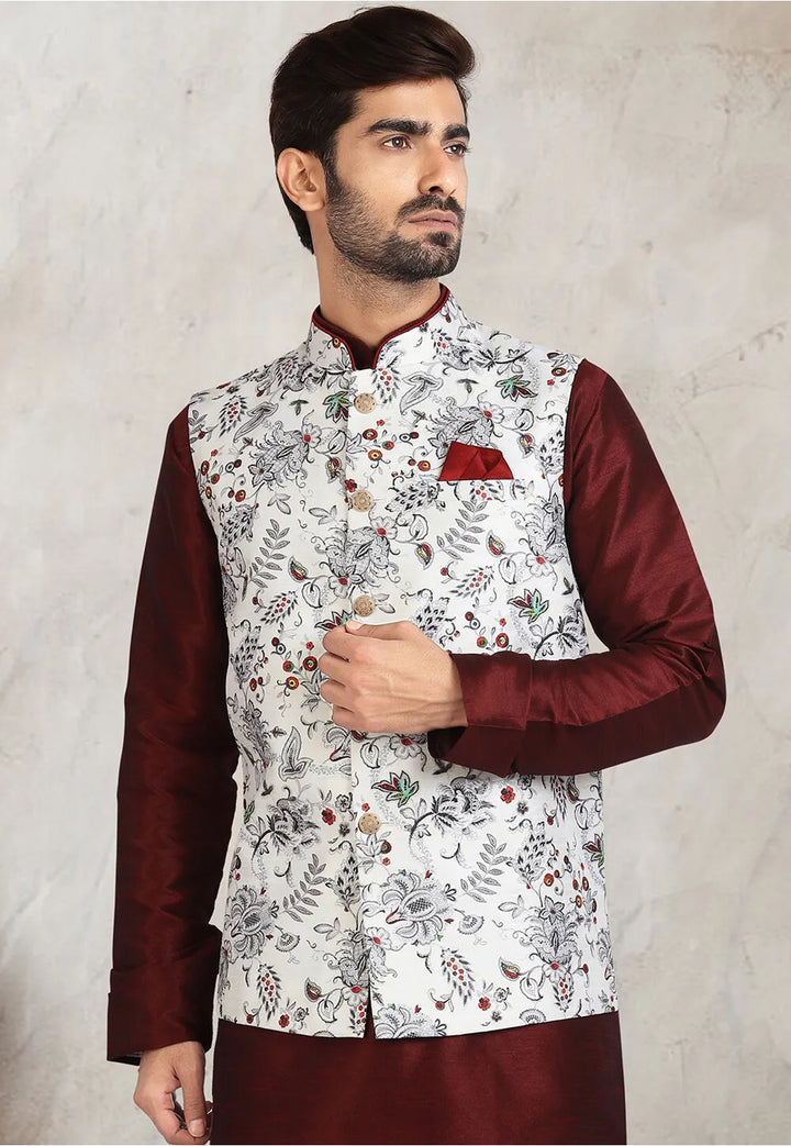 Sophisticated Formal Art Silk Premium Kurta Pajama Jacket | A Must-Have for Exclusive Festive Wardrobes