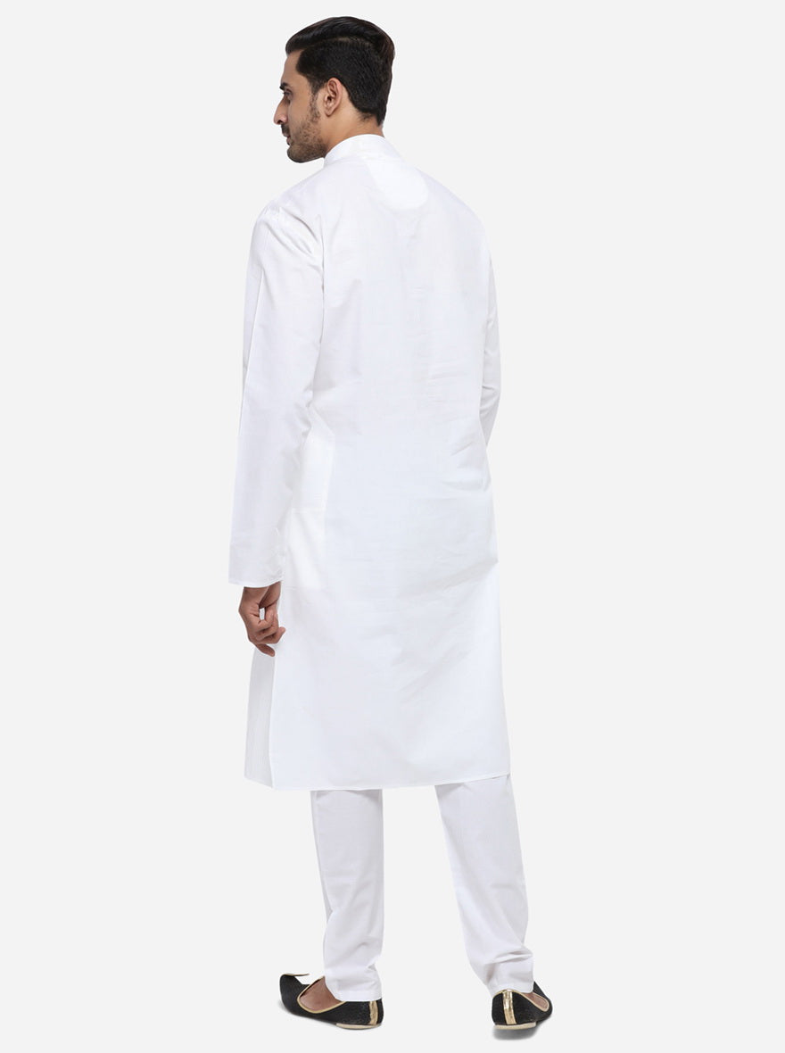 Trendy printed white kurta set designed for enhancing your ethnic style.