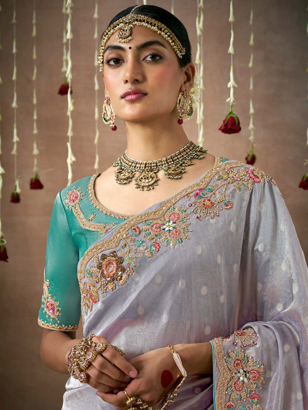 Vibrant color luxurious fabric exclusive attire crafted for elegance and style.