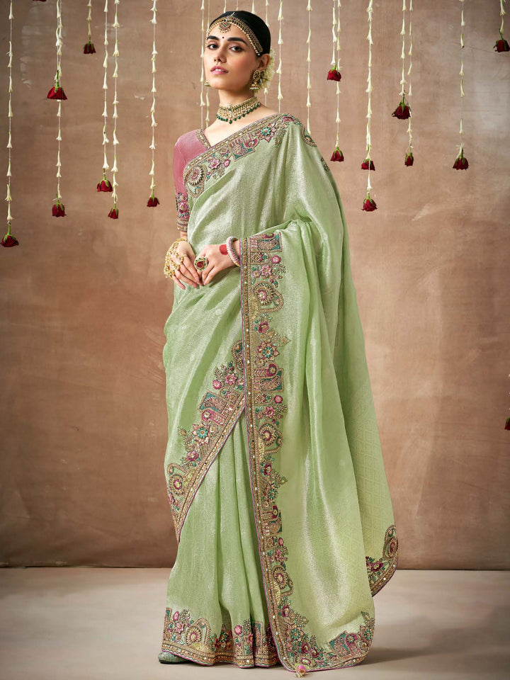 Pink silk saree crafted for elegance and style.