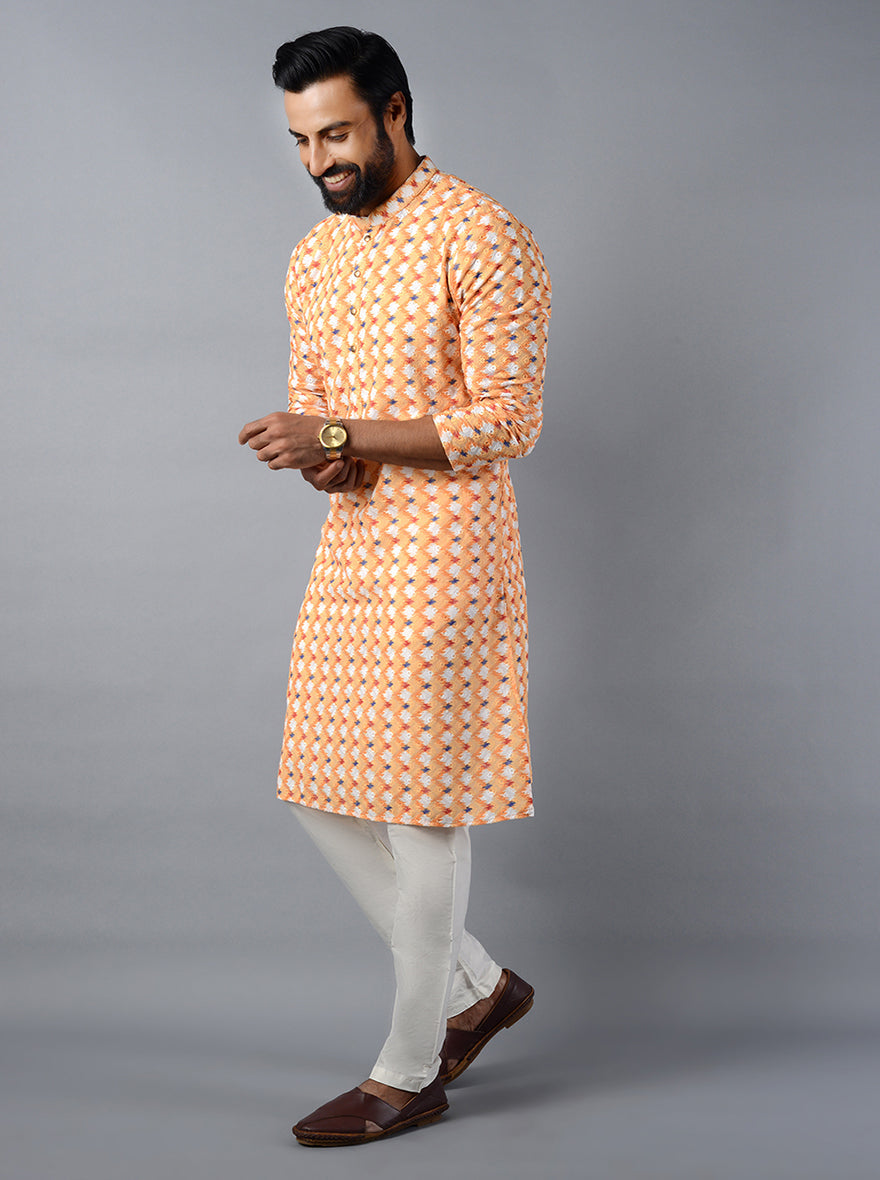 Experience vibrancy with our stylish yellow kurta set, designed for modern festivities.