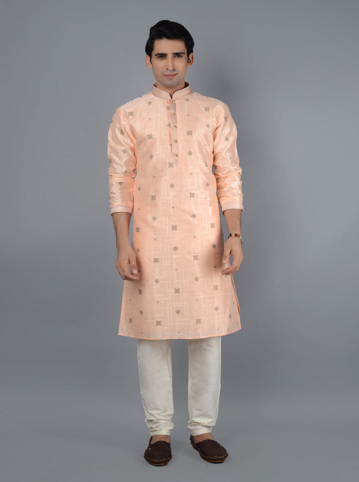 Elegant self-textured kurta pajama combining comfort with style.