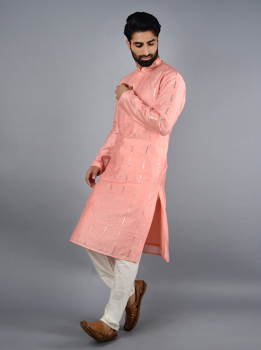 Perfect pink kurta for elevating your traditional wardrobe.