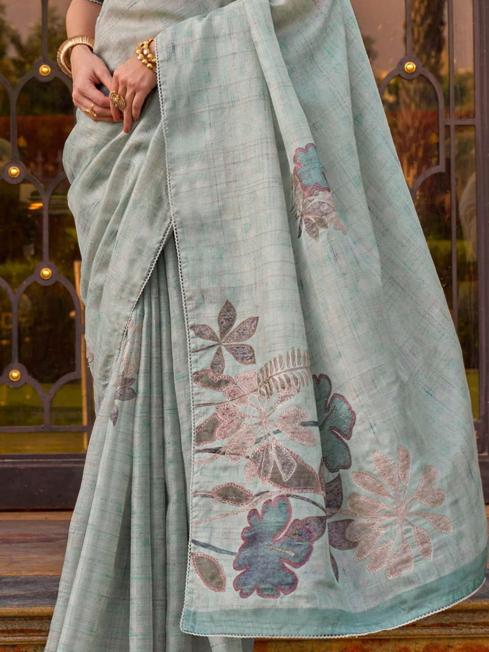 Vibrant color luxurious fabric exclusive attire crafted for elegance and style.