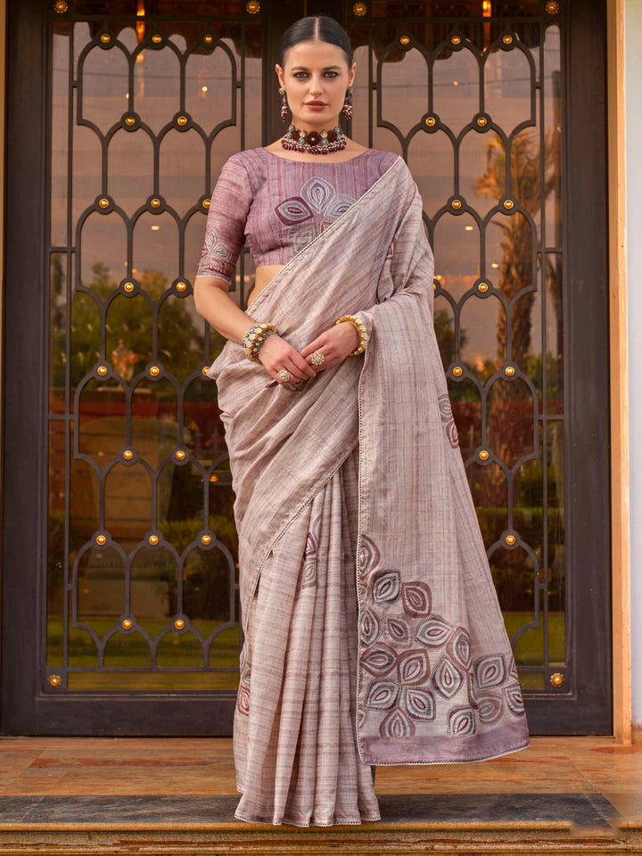 Purple silk saree crafted for elegance and style.