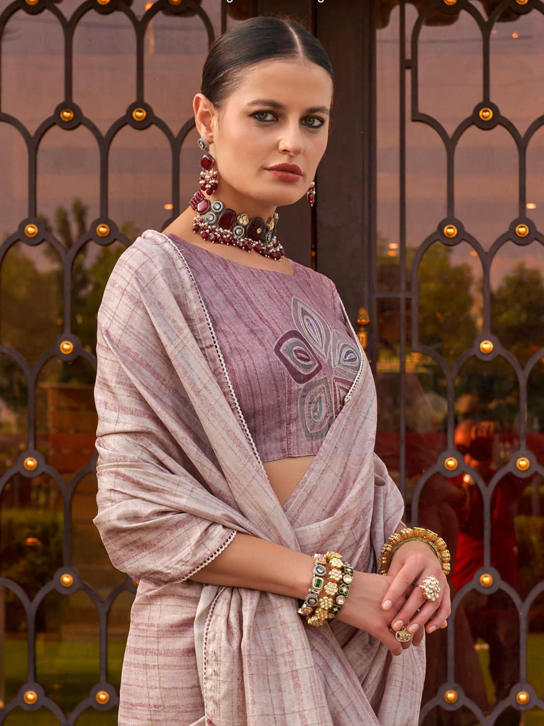 Vibrant color luxurious fabric exclusive attire crafted for elegance and style.