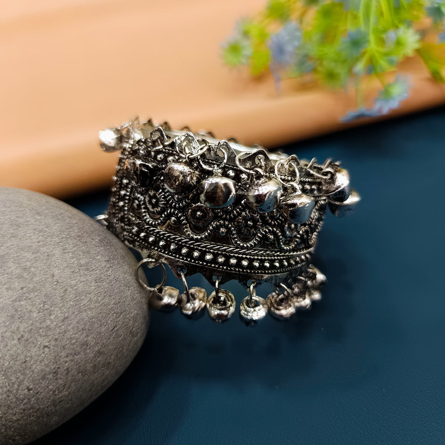 Rustic oxidised bracelet featuring intricate engravings, a unique gift for her.