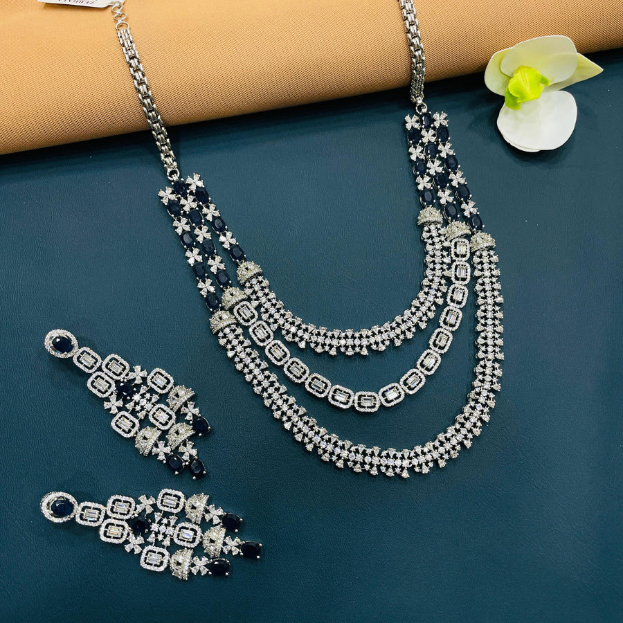 Exquisite American diamond necklace designed for modern bridal elegance.