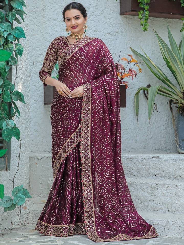 Vibrant color georgette saree crafted for elegance and style.