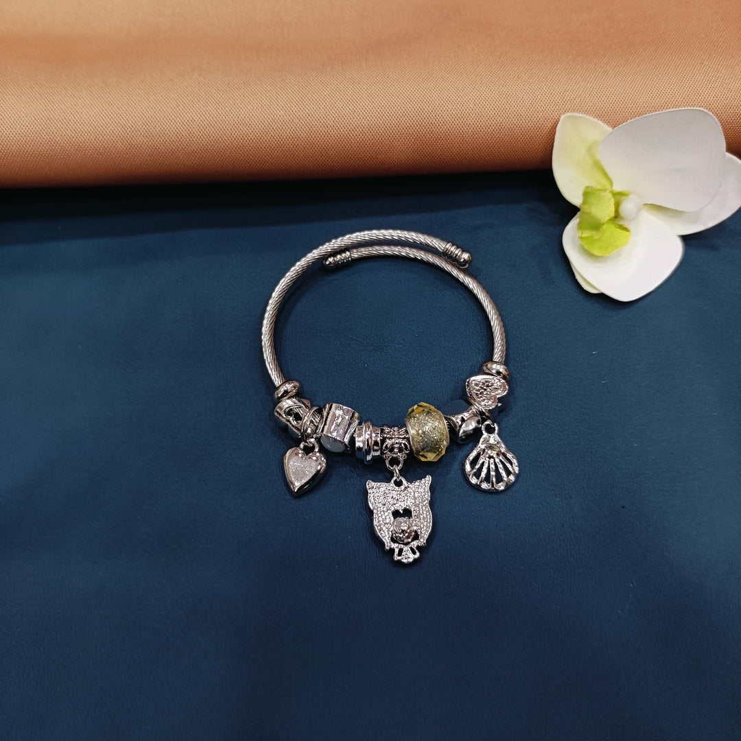 Crafted Pandora bracelet featuring travel-themed charms, perfect for adventure lovers and globetrotters.