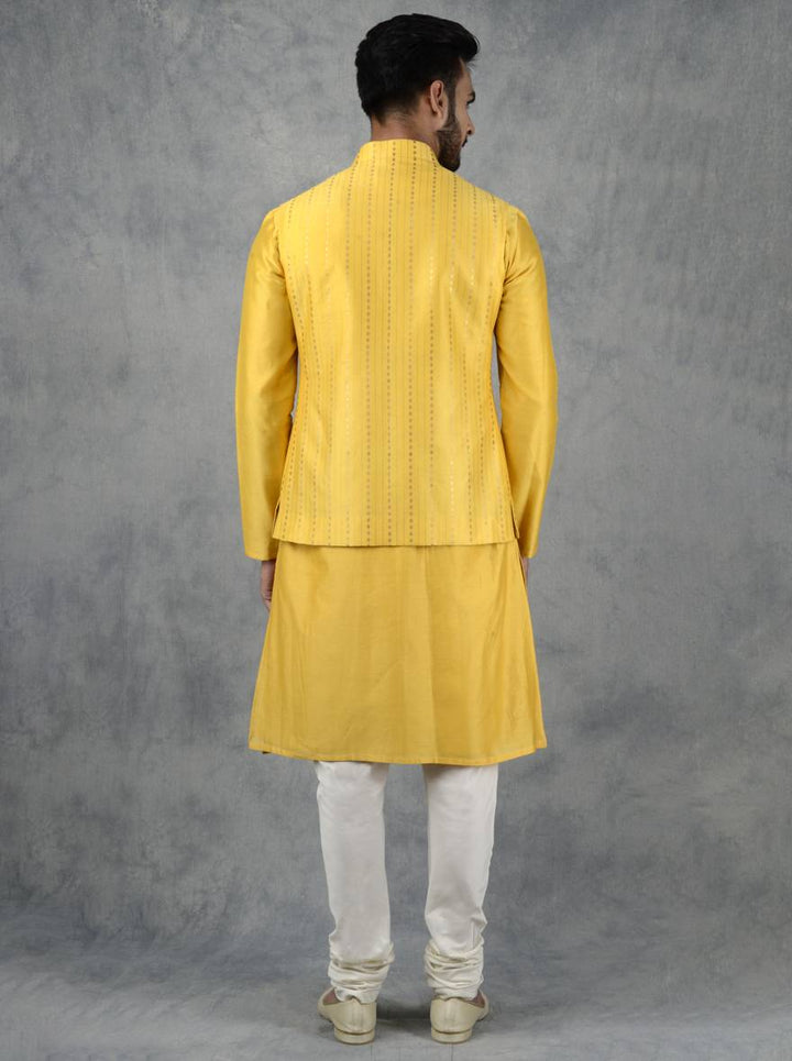 Stylish Yellow Nehru Jacket | Elevate Your Style for Any Event