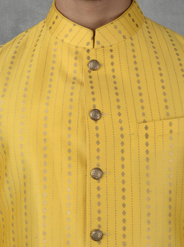 Stylish Yellow Nehru Jacket | Elevate Your Style for Any Event