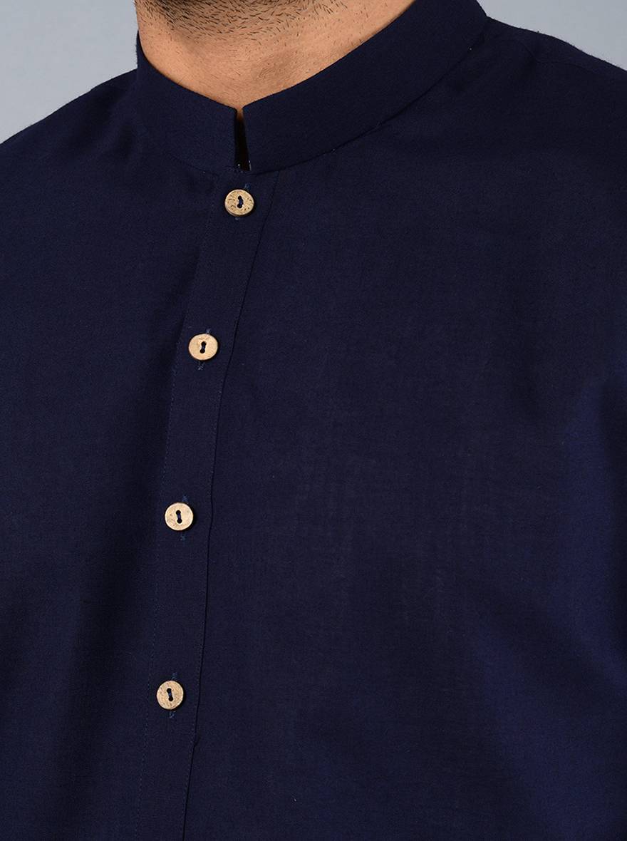 Discover the charm of our navy blue kurta set, perfect for stylish celebrations.