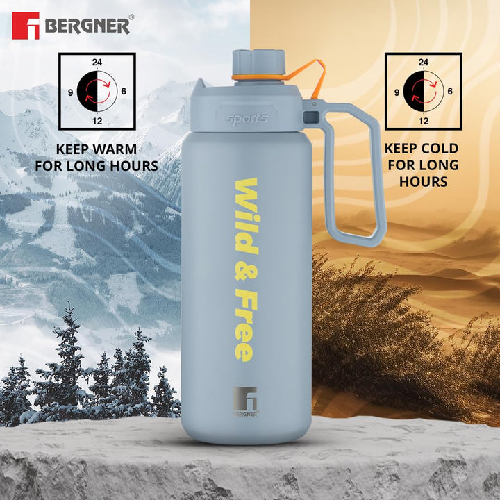 Walking Pathfinder Thermosteel Flask | 1000ml Bergner Hot & Cold Double-Walled Bottle