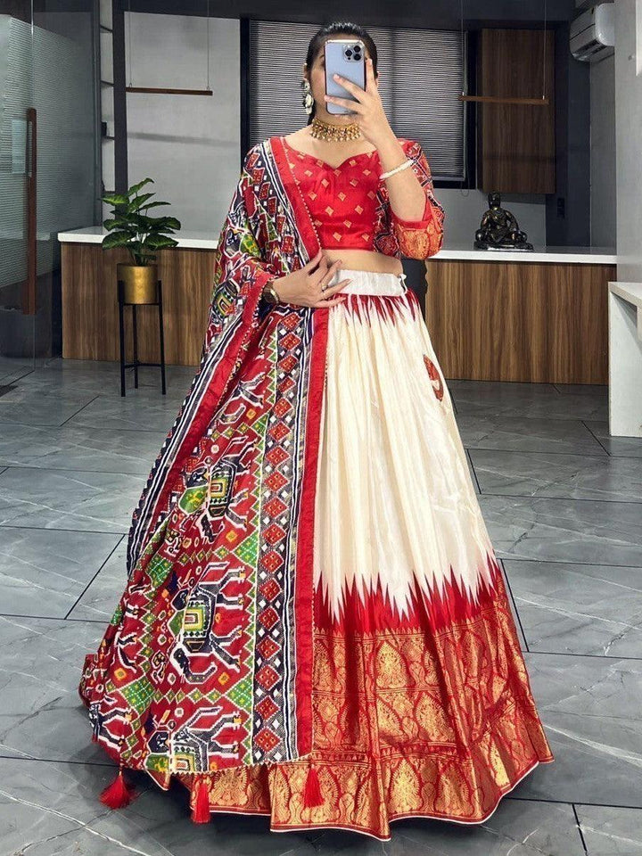 Exquisite Red Paithni Print Lehenga Choli | Silk Festive Wear Set