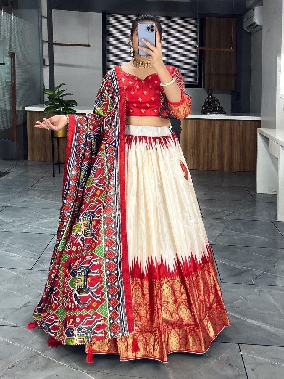 Exquisite Red Paithni Print Lehenga Choli | Silk Festive Wear Set