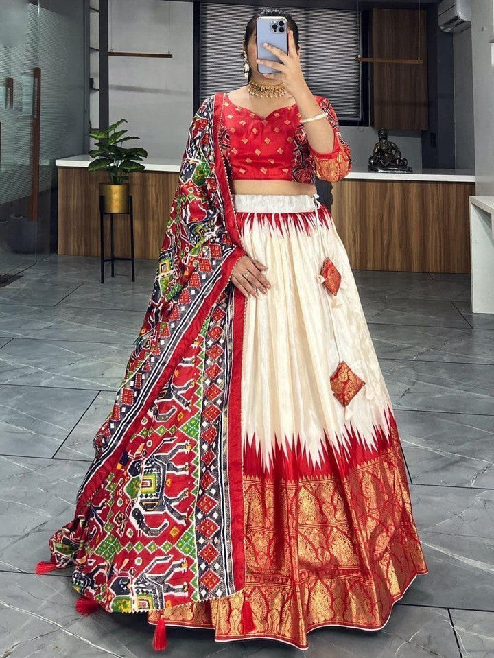 Exquisite Red Paithni Print Lehenga Choli | Silk Festive Wear Set