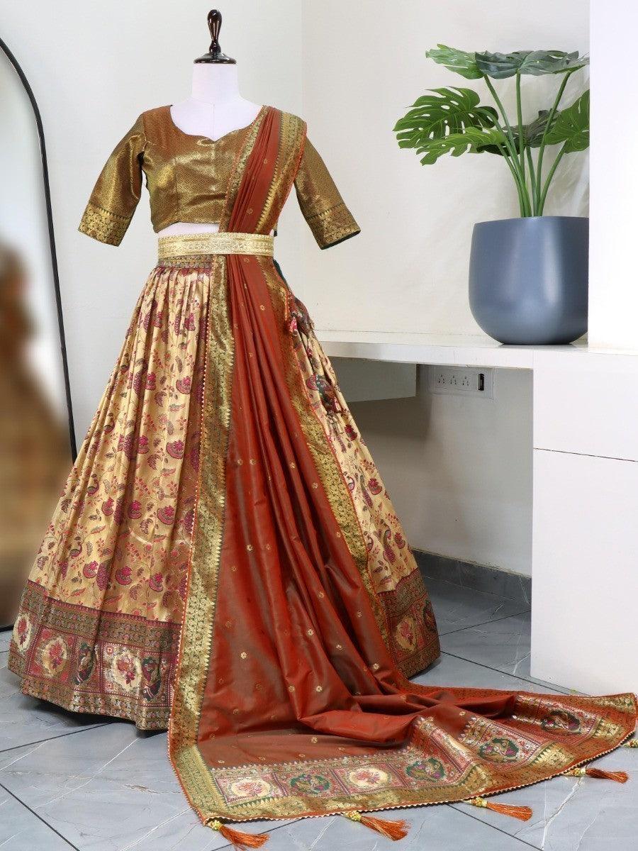 Premium Green Paithani Silk Lehenga | Perfect for Weddings & Festivals3