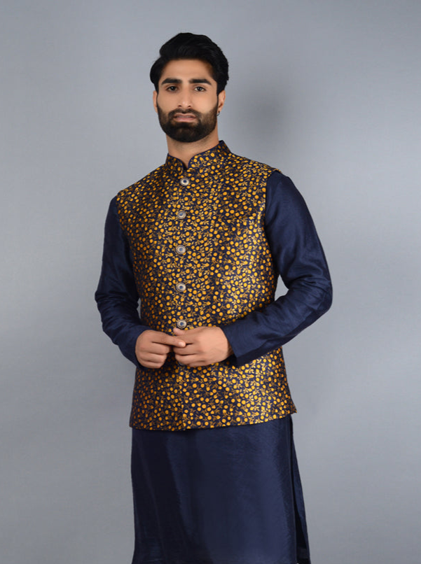 Striking Blue & Yellow Jacket | Perfect for Ethnic Wear