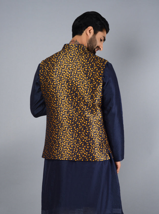 Striking Blue & Yellow Jacket | Perfect for Ethnic Wear