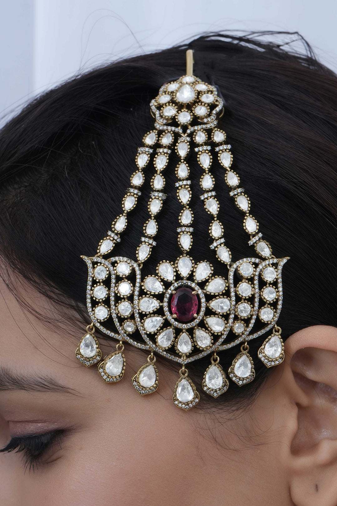 Kundan Bridal Maang Tikka | Elegant Traditional Indian Jewelry