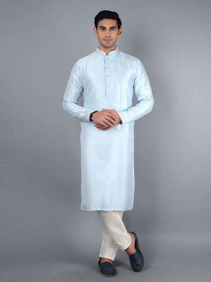 Unique sky blue kurta set designed for elegance, ideal for enhancing your wardrobe for festive occasions in the USA.