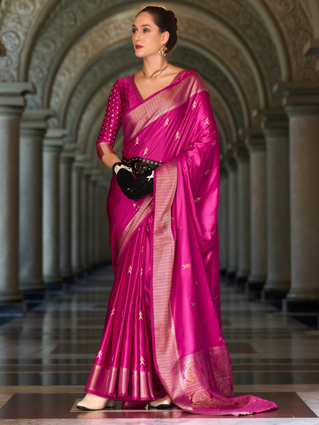 Vibrant color silk saree crafted for elegance and style.