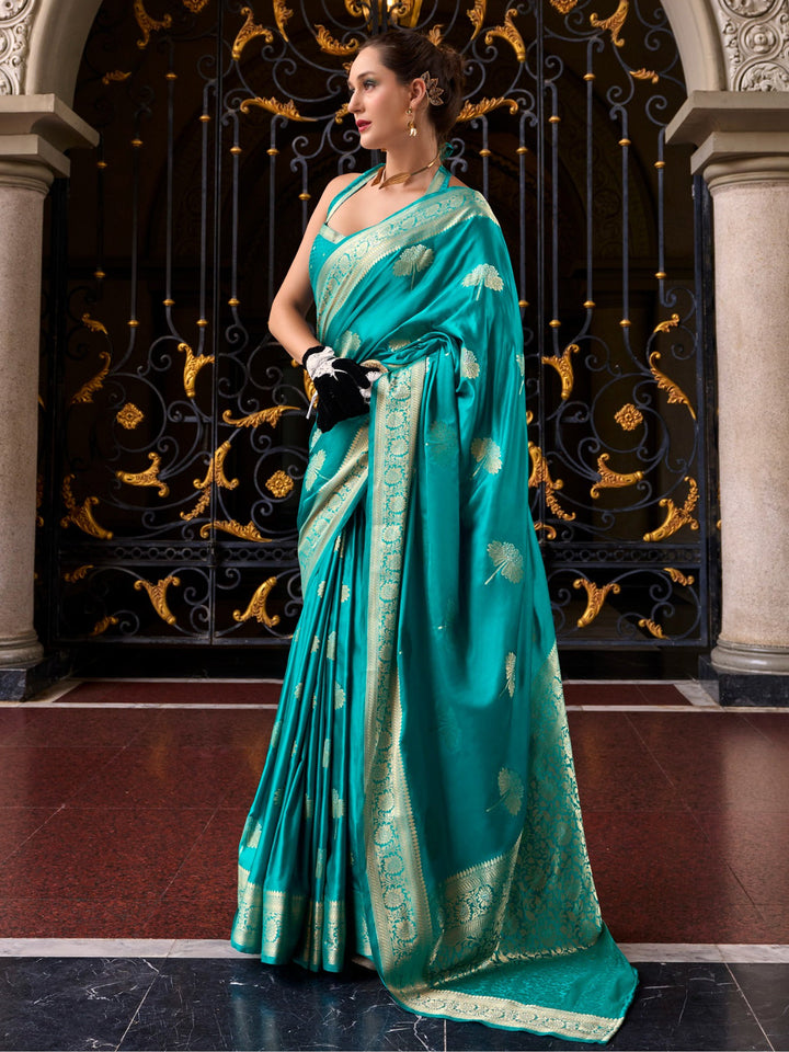 Blue silk saree crafted for elegance and style.