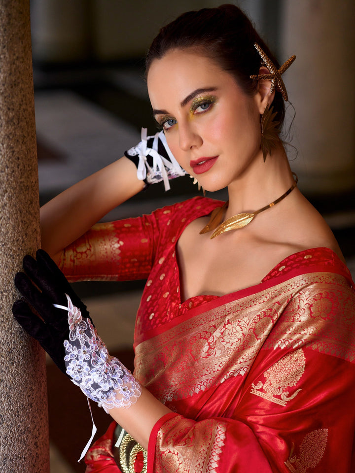 Vibrant color luxurious fabric exclusive attire crafted for elegance and style.