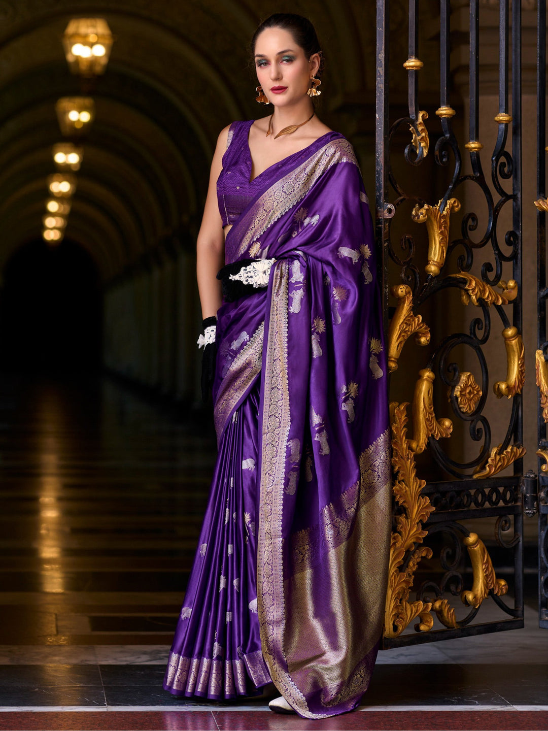 Red silk saree crafted for elegance and style.