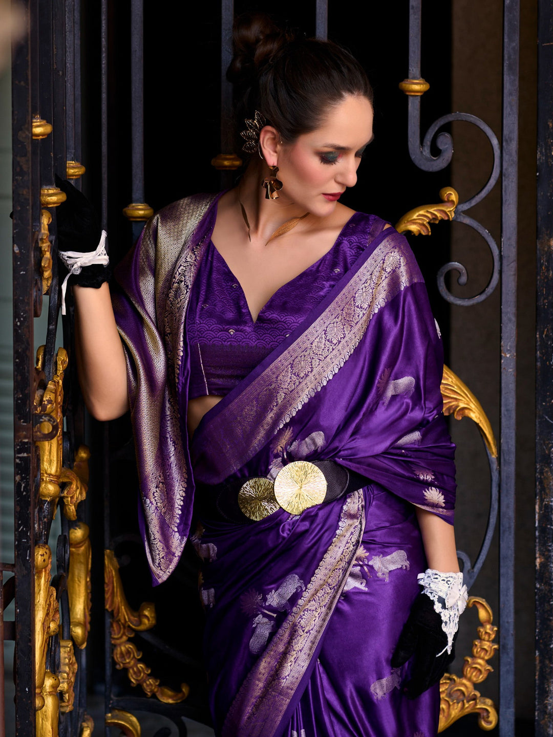 Vibrant color luxurious fabric exclusive attire crafted for elegance and style.