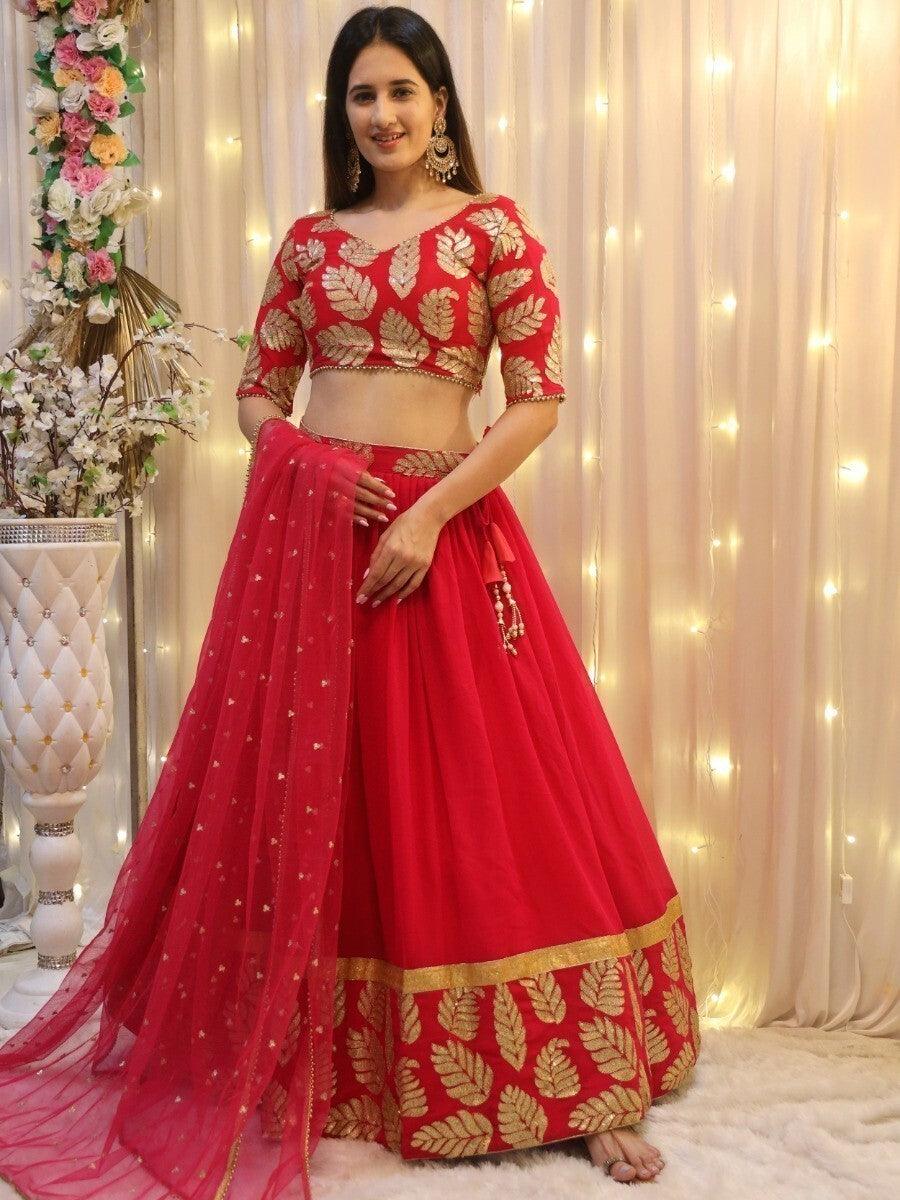 Attractive Pink Sequin Lehenga Choli | Bridal Reception Wear Set