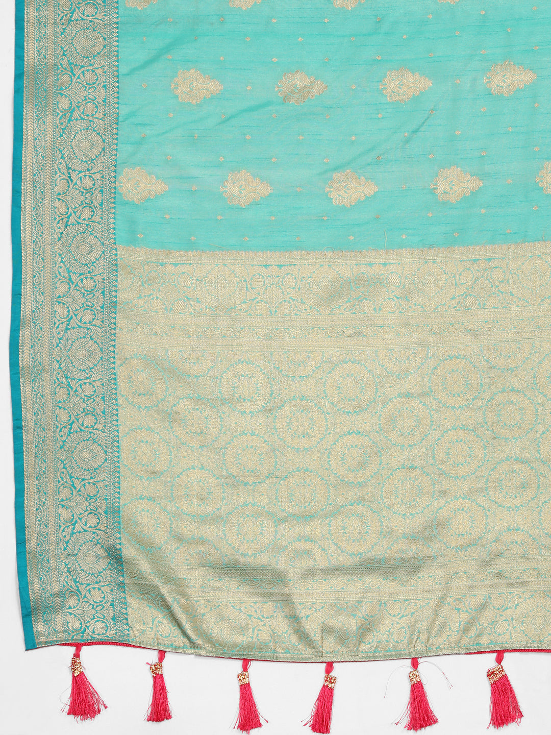 Classic sea blue Katan silk saree featuring a beautiful zari-adorned pallu, ideal for weddings and celebrations.