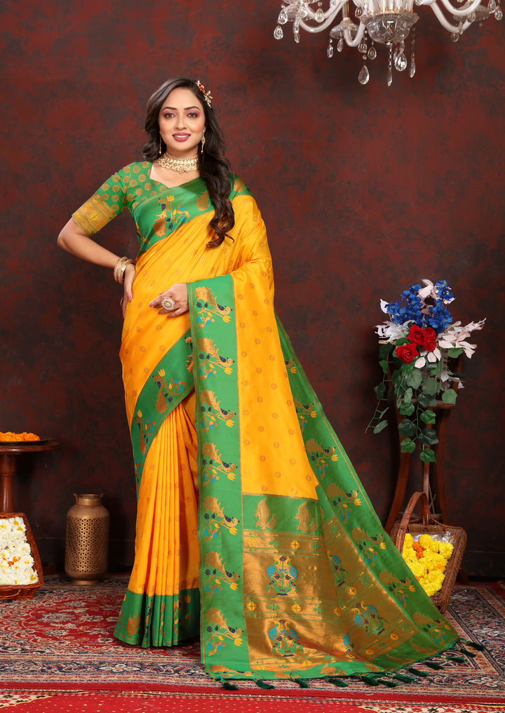 Wine Paithani Saree with zari border, ideal for USA weddings and special occasions.